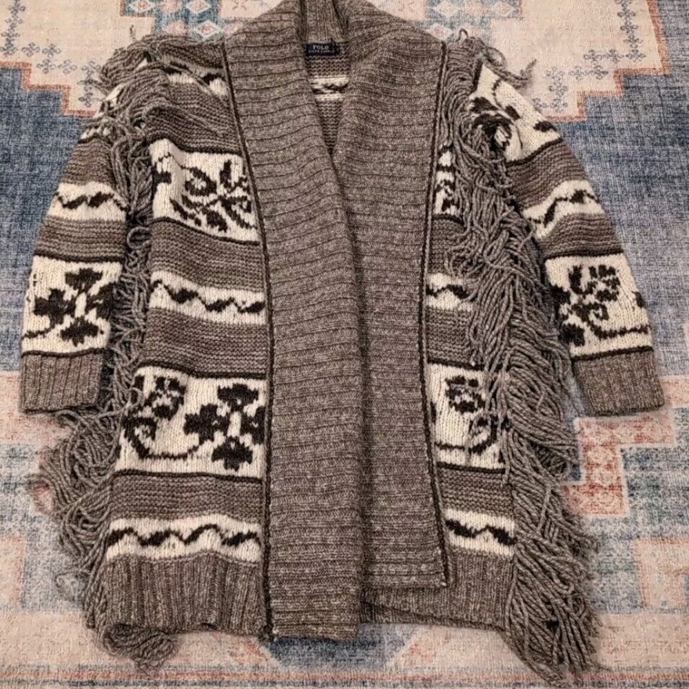 Women's Polo Ralph Lauren wool/cashmere blend southwestern style cardigan sweate